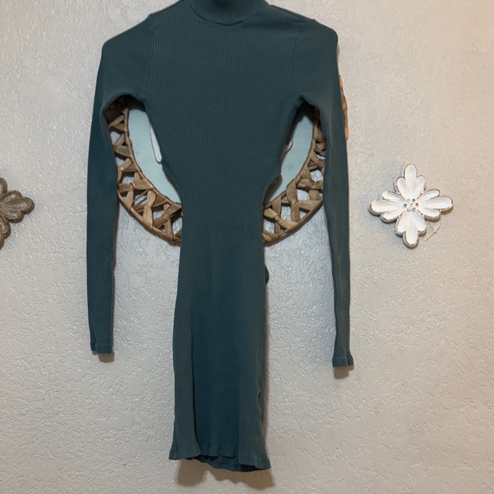 Free People Teal Long Sleeve Dress - Picture 2 of 4